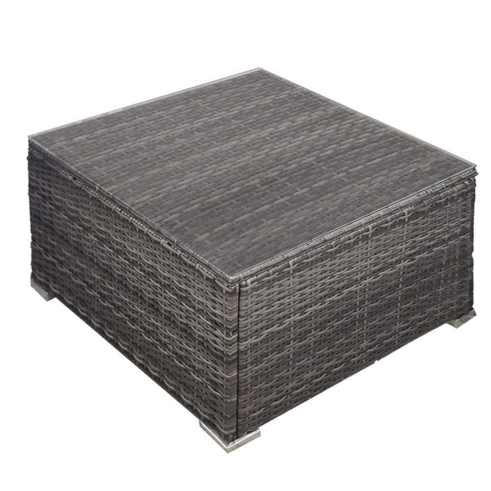 Outdoor Wicker Coffee Table Patio Furniture 1 Piece, Grey