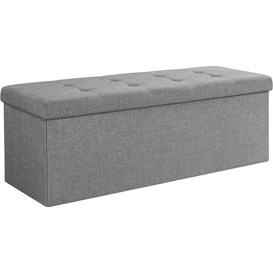 110cm Storage Ottoman Bench Light Grey