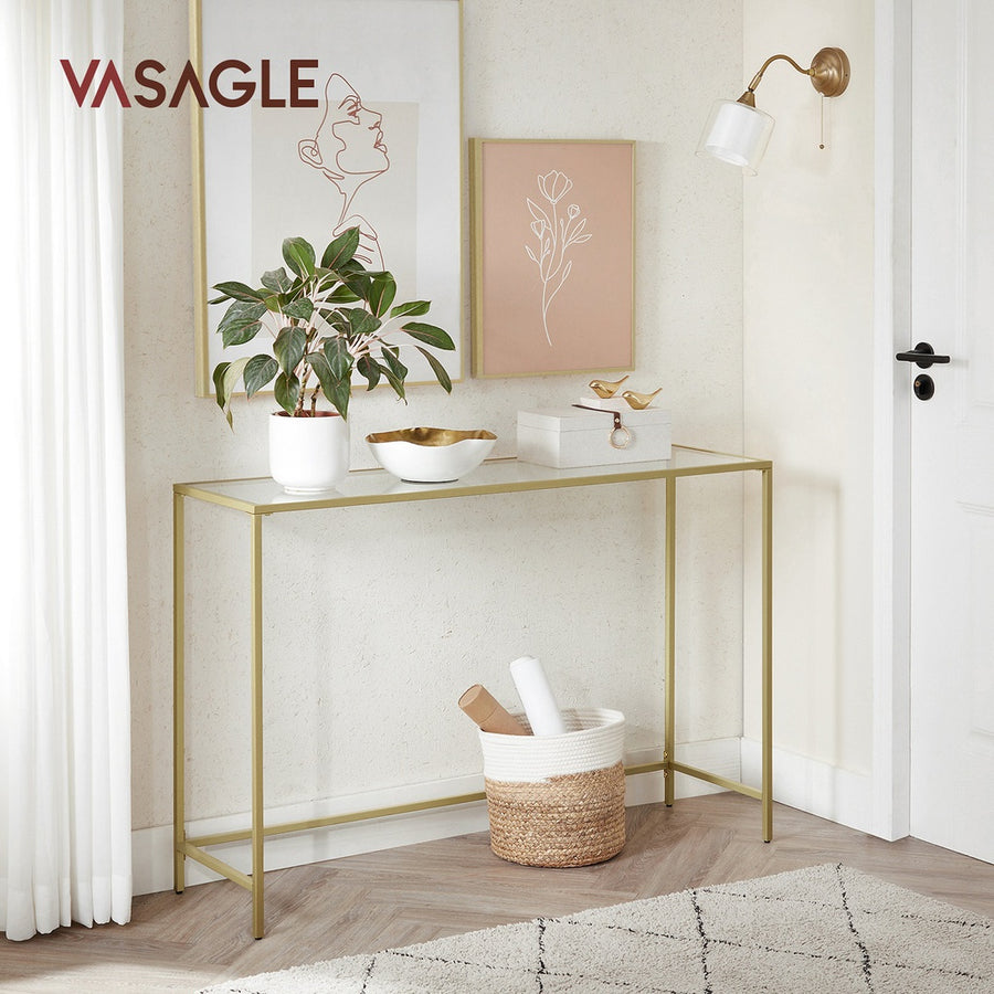 Console Table Tempered Glass Gold LGT036A01