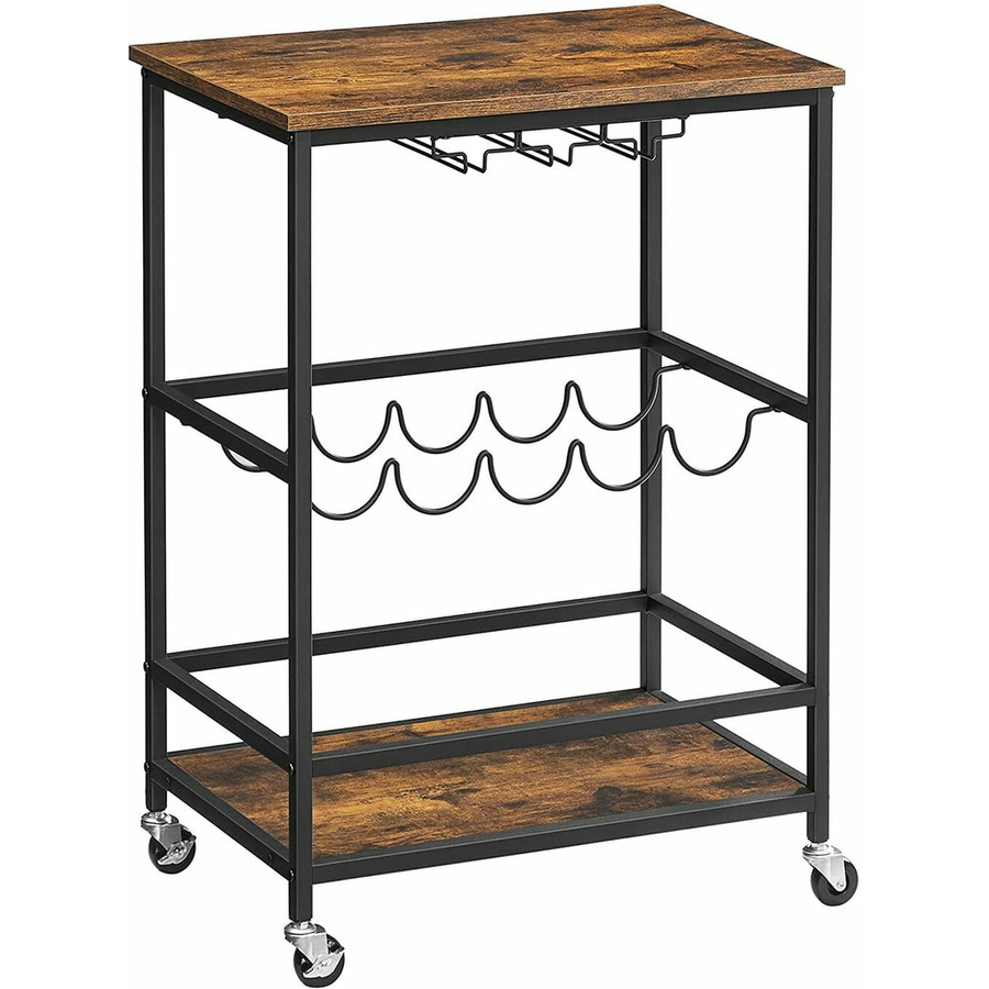 Bar Cart Rustic Brown and Black LRC087B01