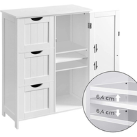 Floor Cabinet with 3 Drawers and Adjustable Shelf White