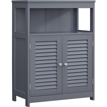 Floor Cabinet with Shelf and 2 Doors Gray BBC040G01