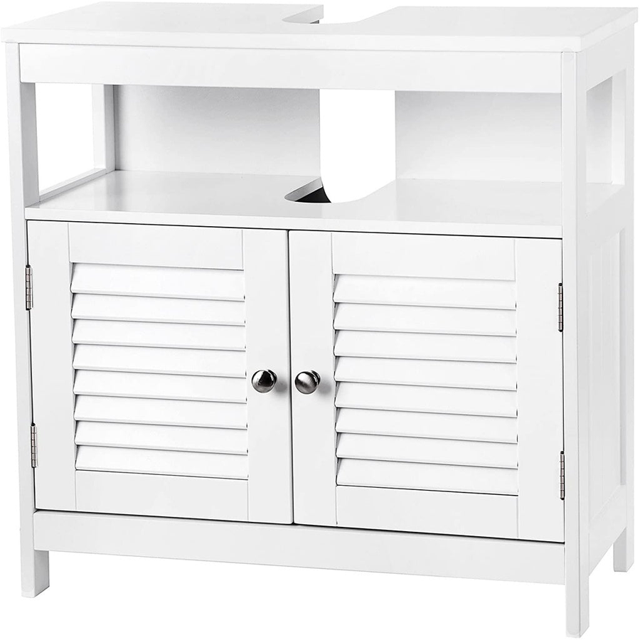 Under Sink Cabinet with 2 Doors Open Compartment White