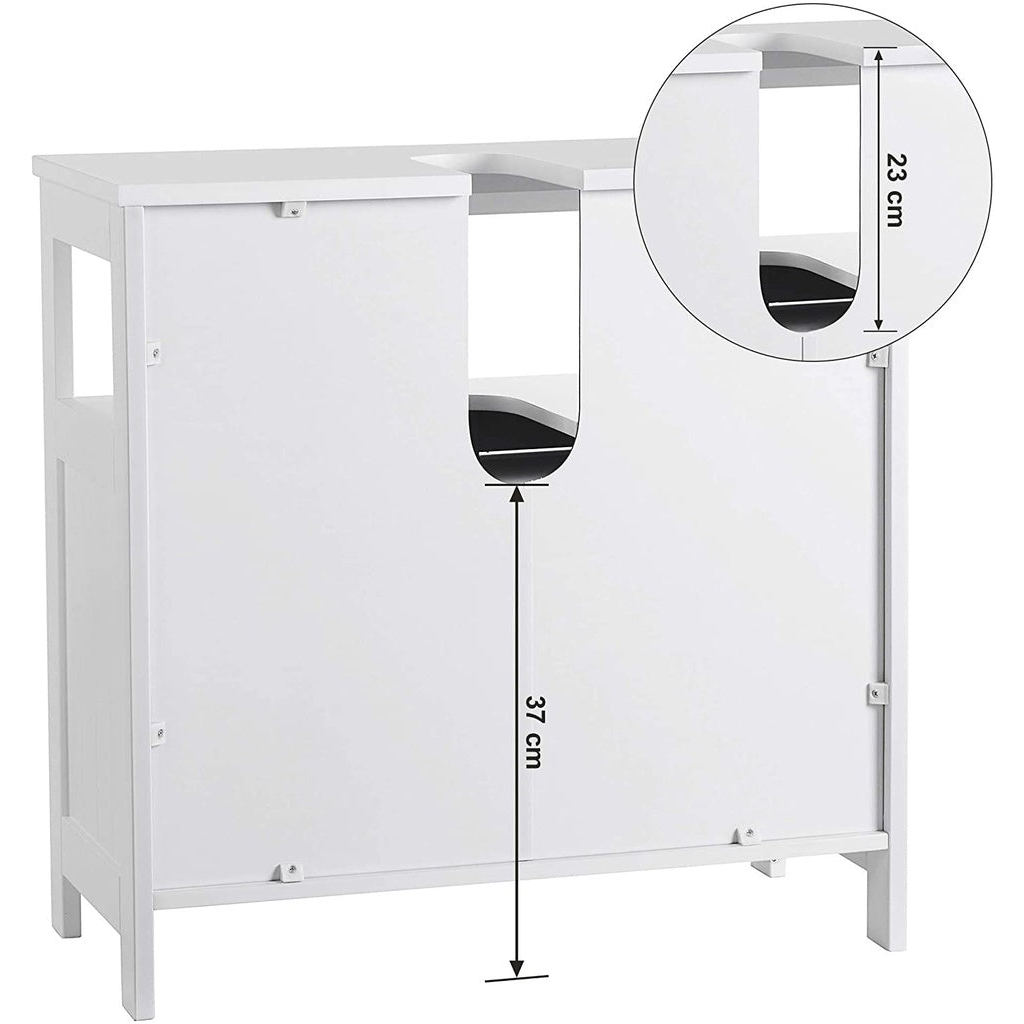 Under Sink Cabinet with 2 Doors Open Compartment White