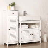 Under Sink Cabinet with 2 Doors Open Compartment White