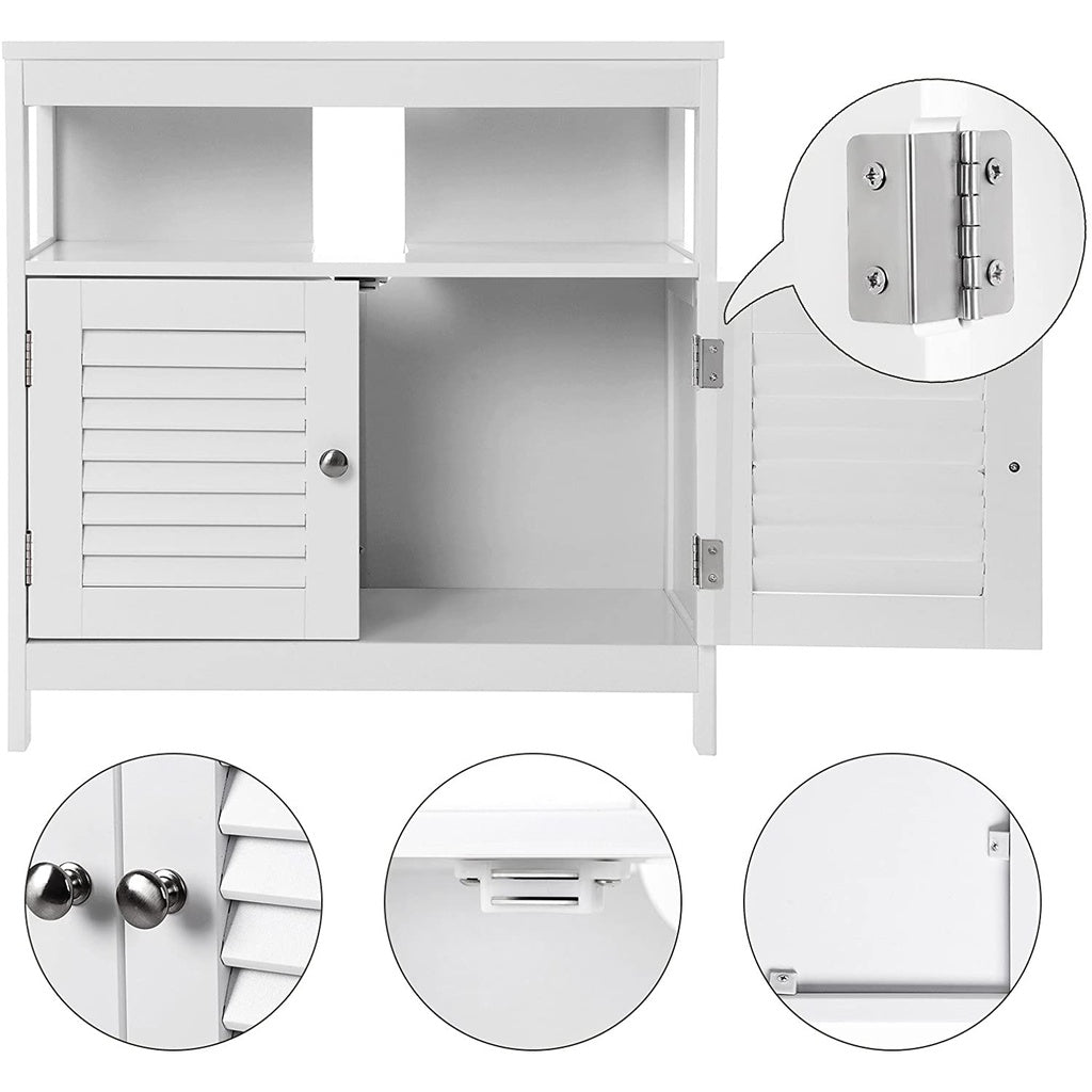 Under Sink Cabinet with 2 Doors Open Compartment White