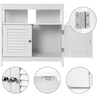 Under Sink Cabinet with 2 Doors Open Compartment White