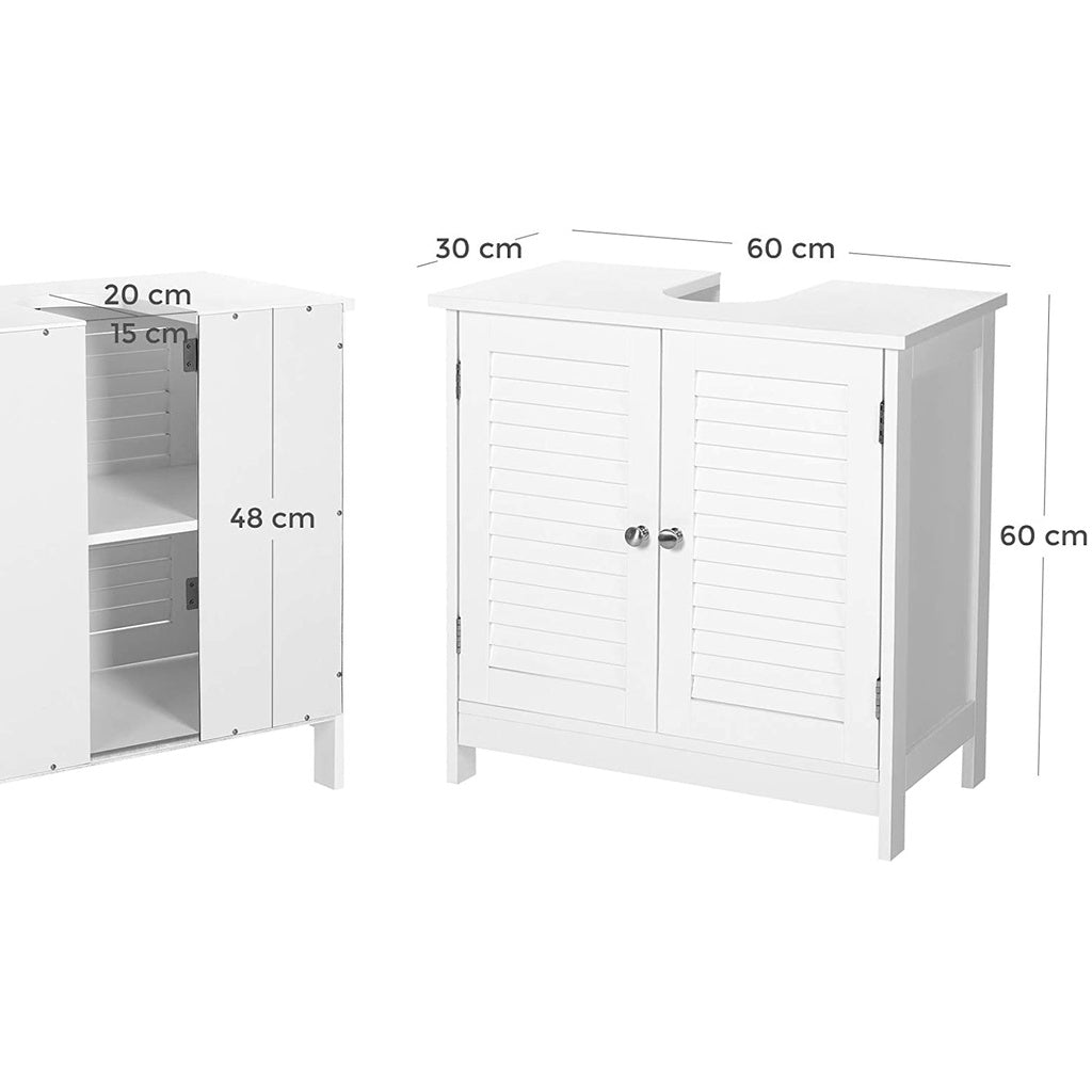 Under Sink Cabinet with 2 Doors White BBC05WT