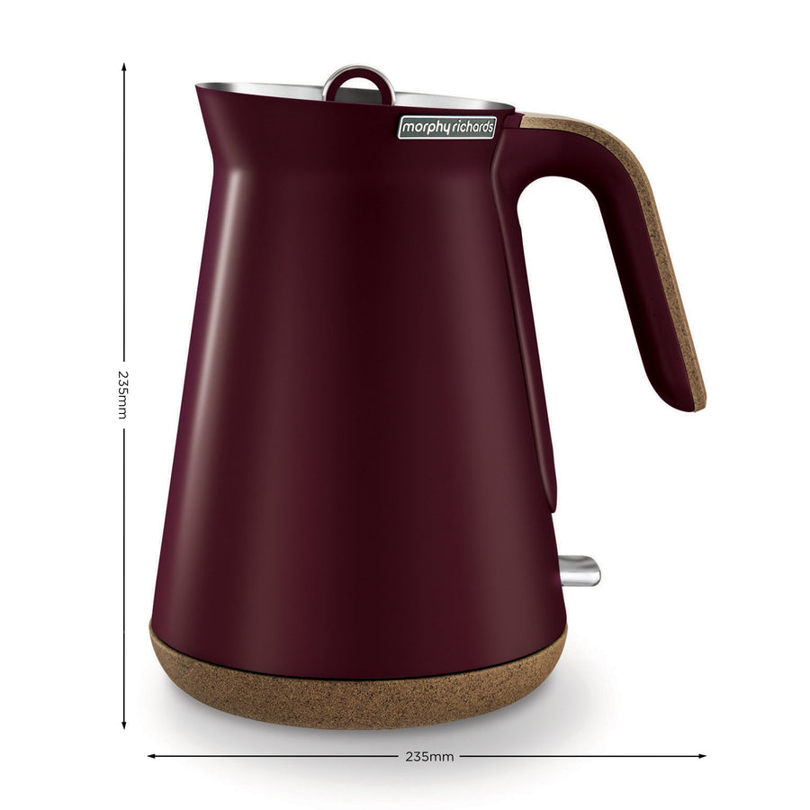 1.5L Aspect Kettle - Maroon with Cork-Effect Trim