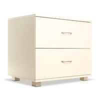 Sarantino Bedside Table Cabinet Storage Chest 2 Drawers Lamp Side Nightstand White