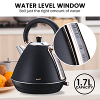 1.7L Rose Trim Collection Kettle - Black