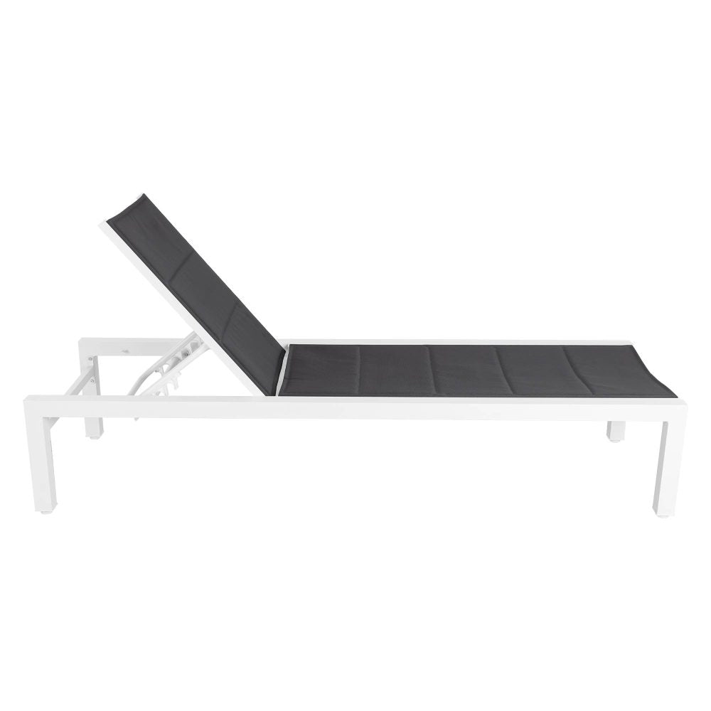 Adjustable Outdoor Sun Lounger in Aluminium White