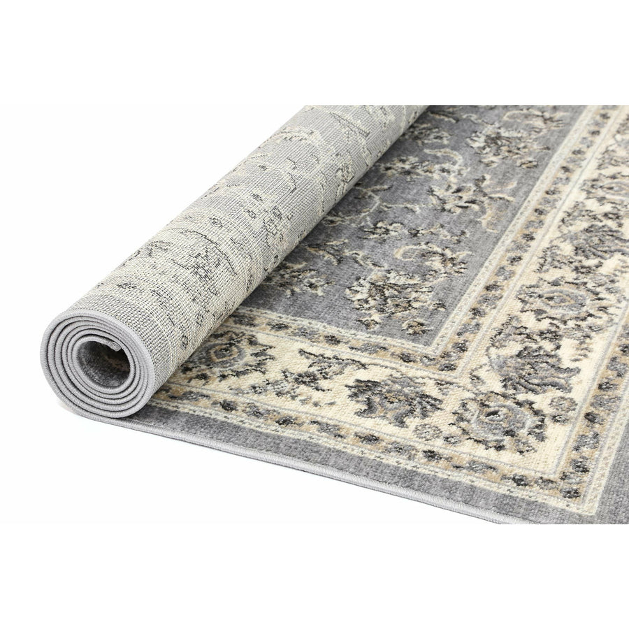 Arya  Grey Cream Border Rug 200x290 cm