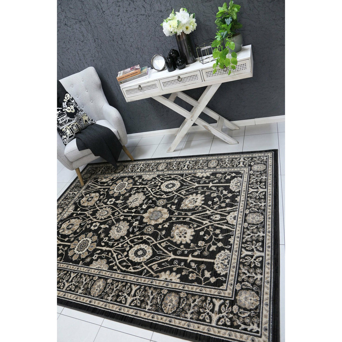 Arya Grey Oriental Rug 200x290 cm