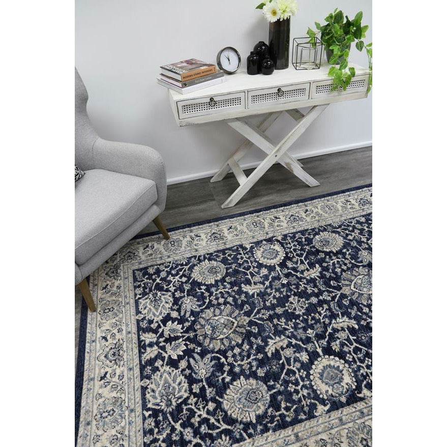 Arya Navy Blue Traditional Rug 200x290 cm