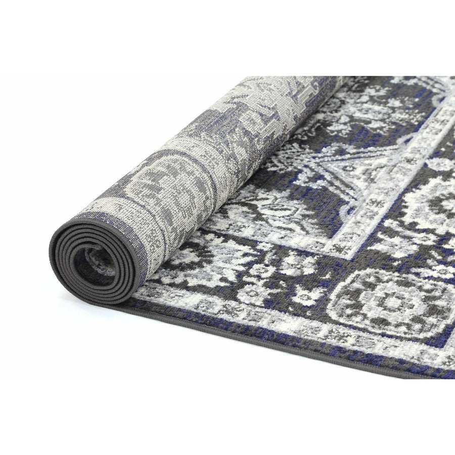 Arya Traditional Navy Grey Rug 200x290 cm