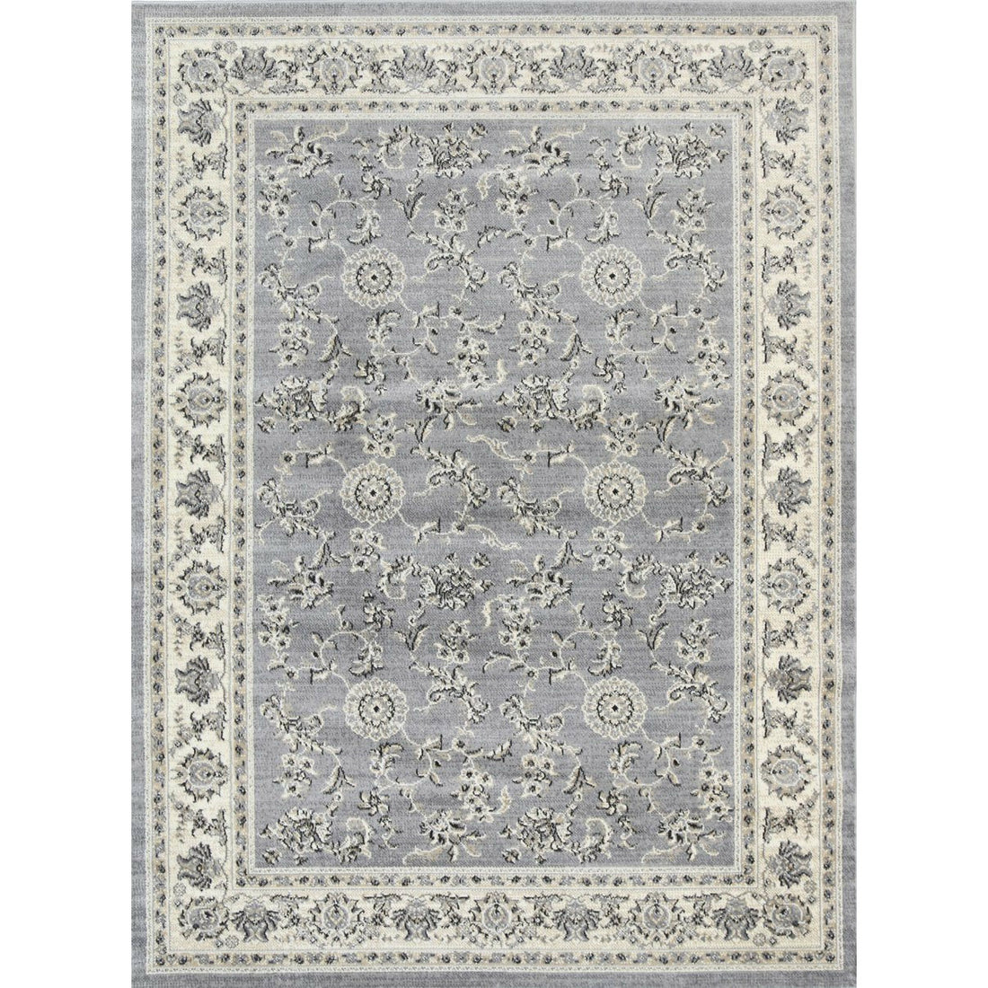 Arya  Grey Cream Border Rug 240x330 cm