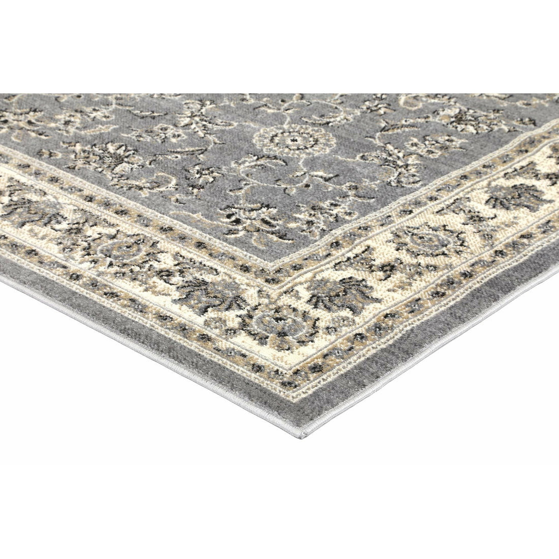 Arya  Grey Cream Border Rug 240x330 cm