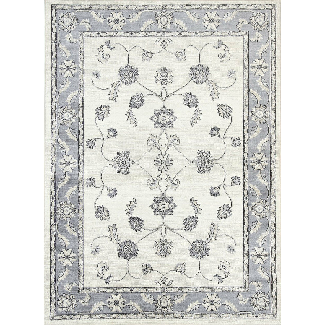 Arya Cream Grey Oriental Rug 80x300 cm