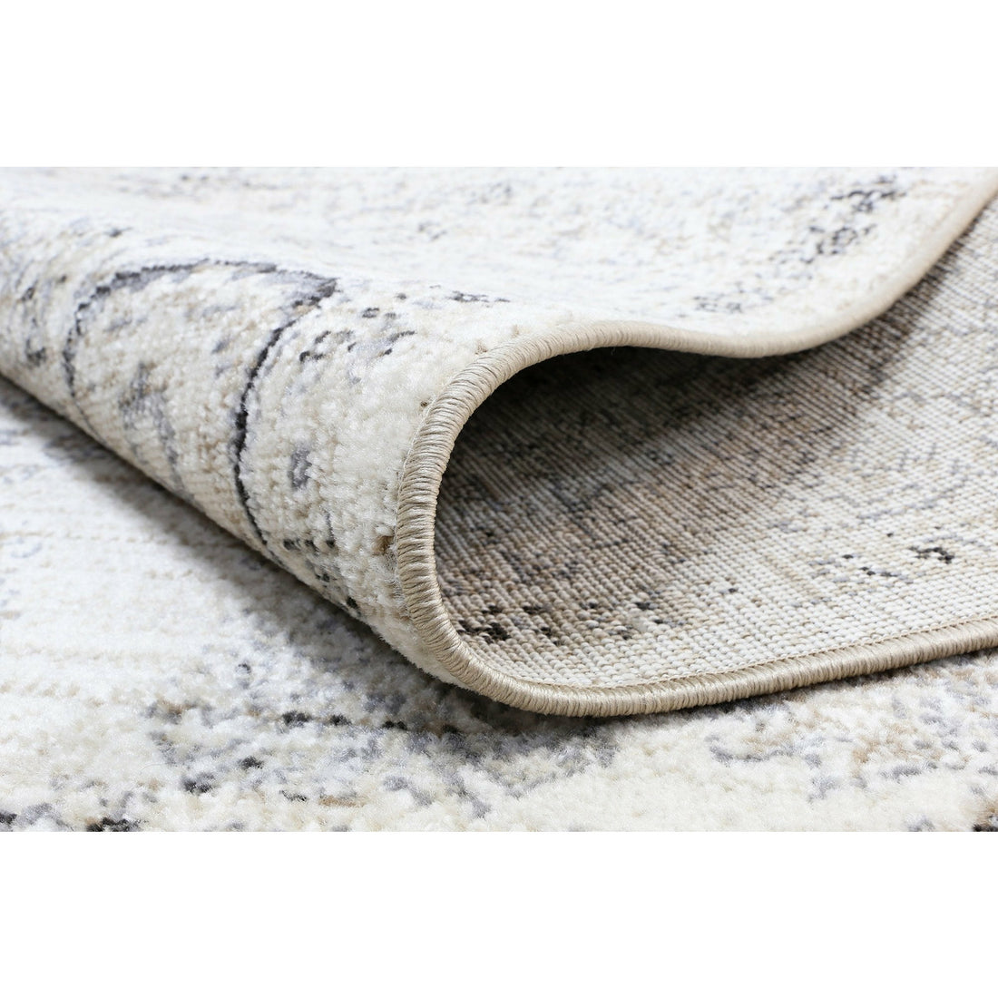 Arya Cream Grey Contemporary Rug 80x300 cm