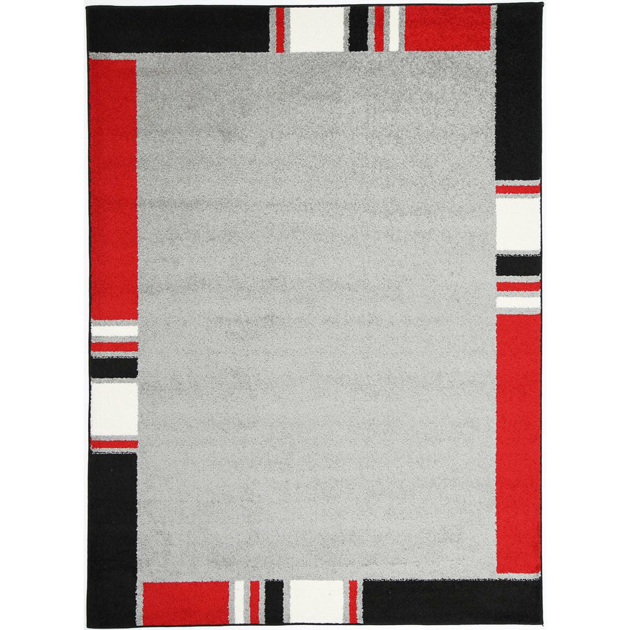 Atta Grey Red Border Rug 160x220 cm