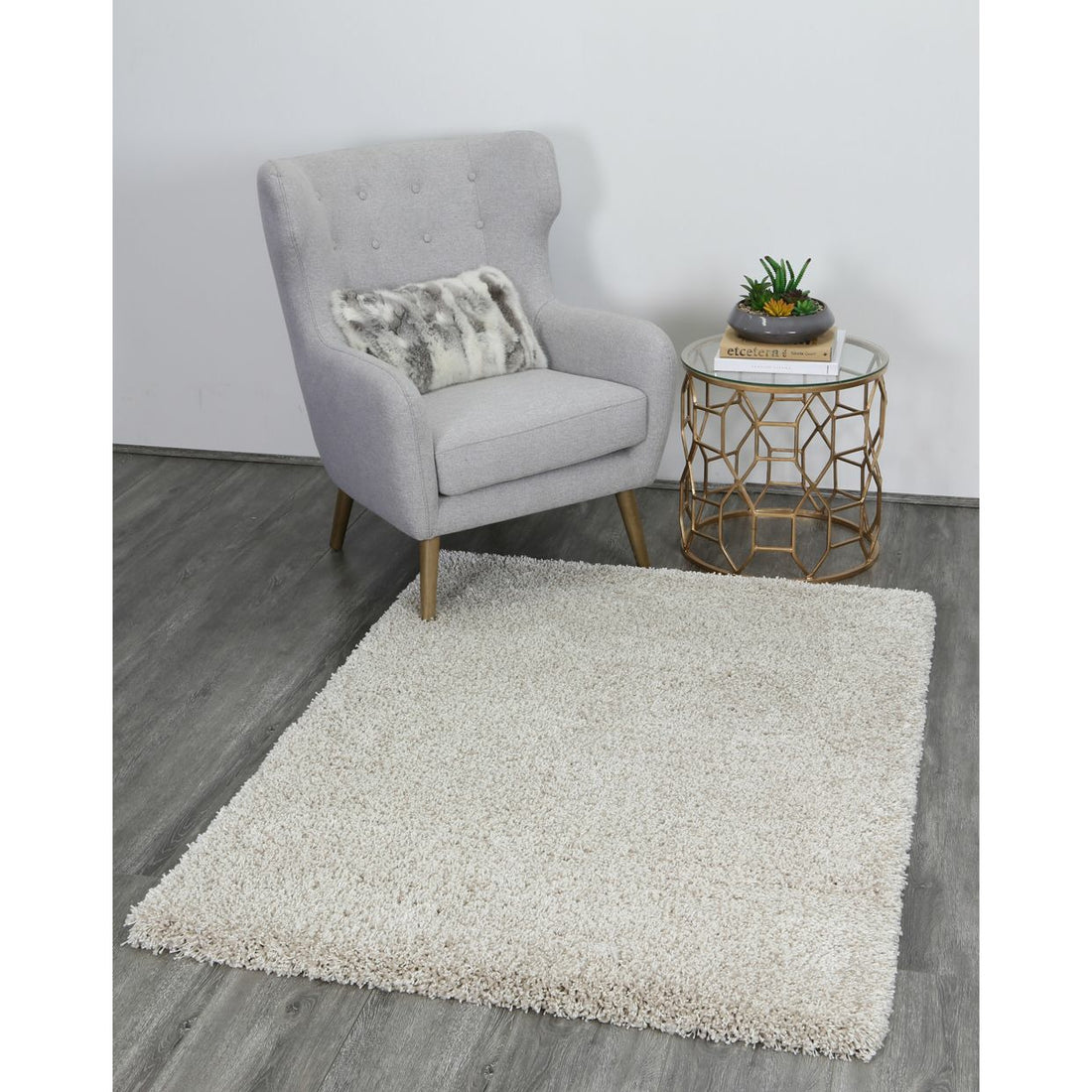 Arctic Plush Beige Cream Shaggy Rug 160x220 cm