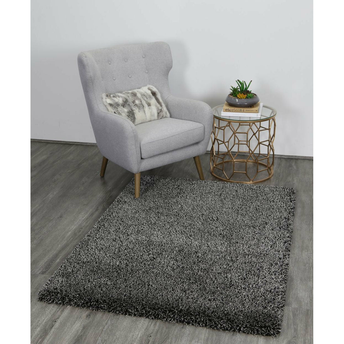 Arctic Plush Grey Shaggy Rug 160x220 cm