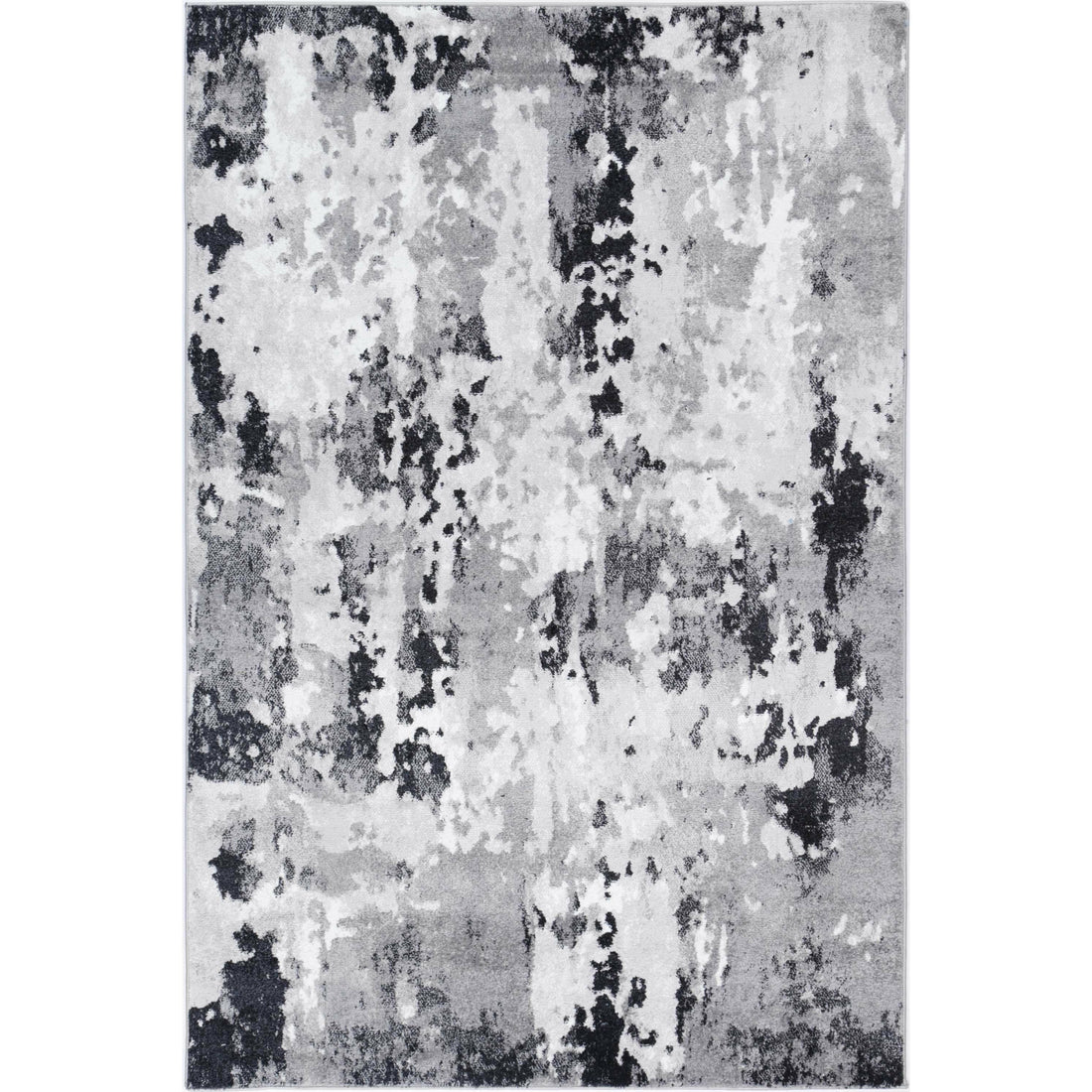 Ermina Modern Abstract Grey Black Rug 160x230cm