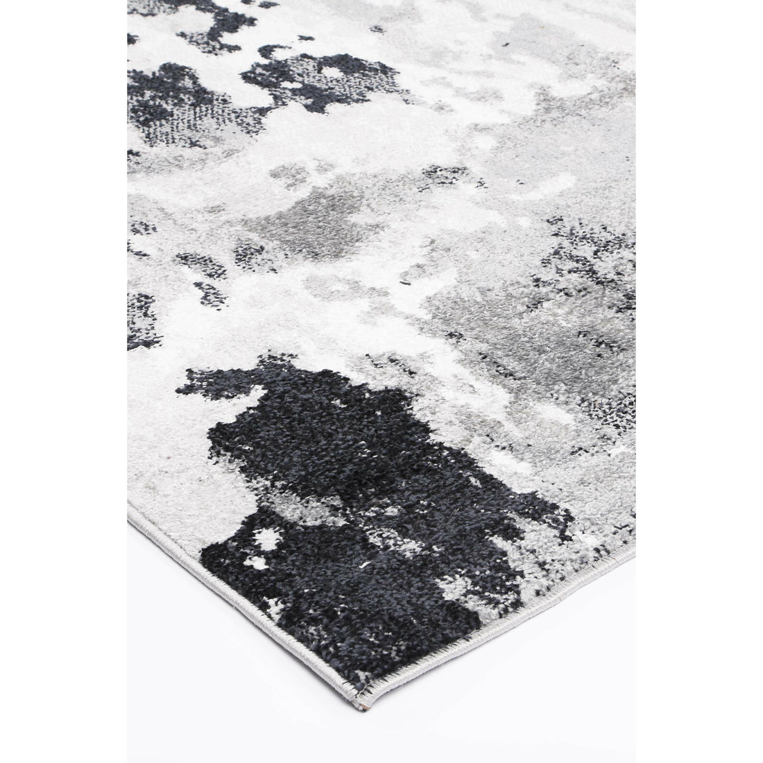 Ermina Modern Abstract Grey Black Rug 160x230cm