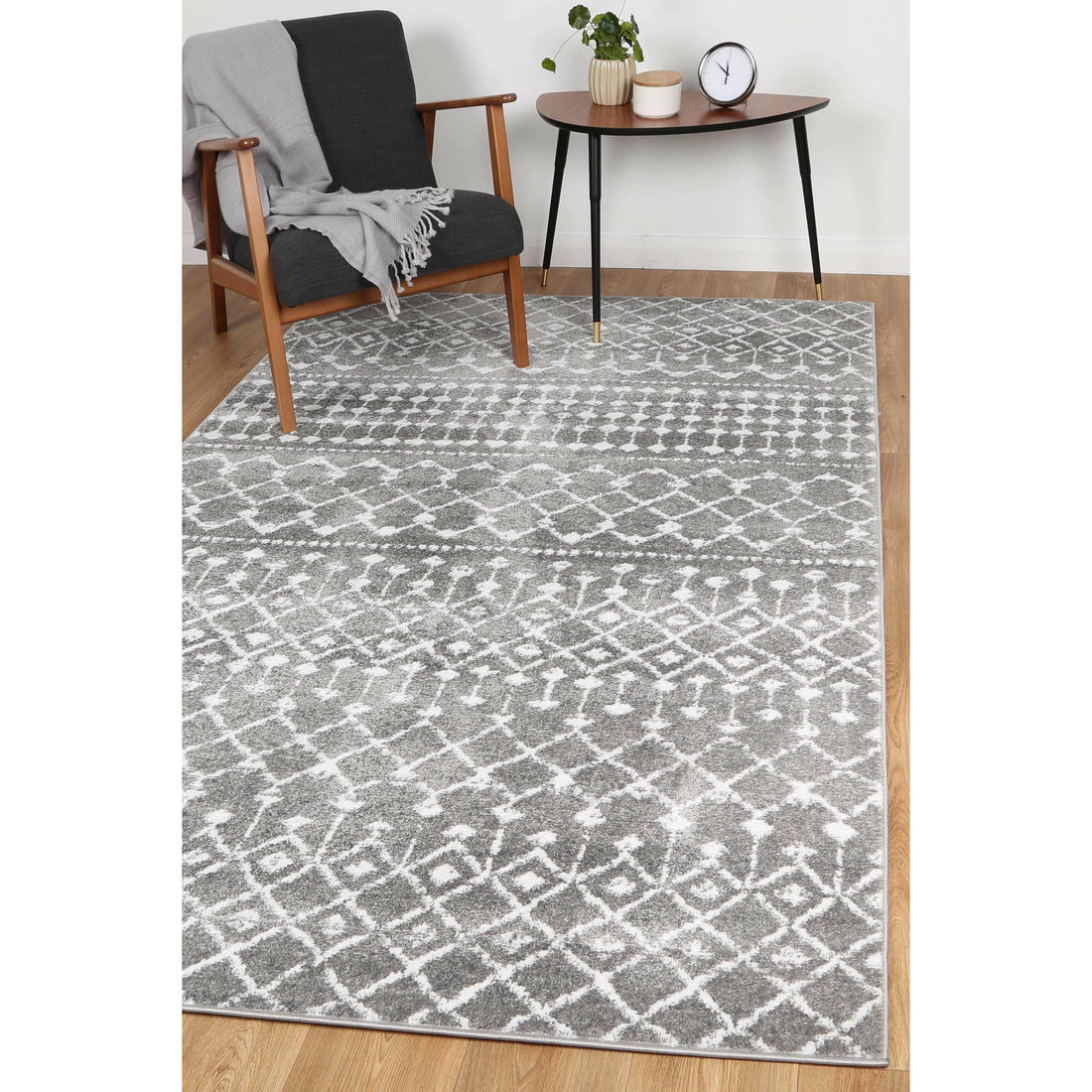 Ermina Tribal Grey Rug 160x230cm