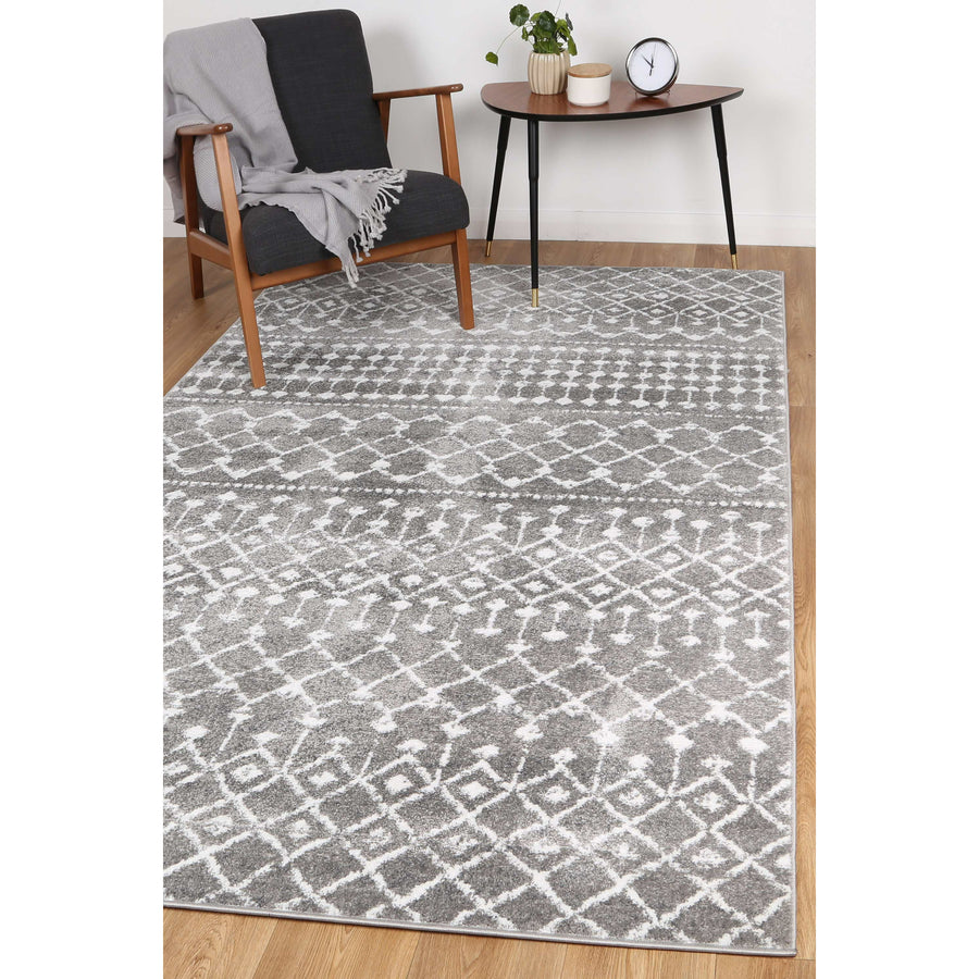 Ermina Tribal Grey Rug 240x330cm