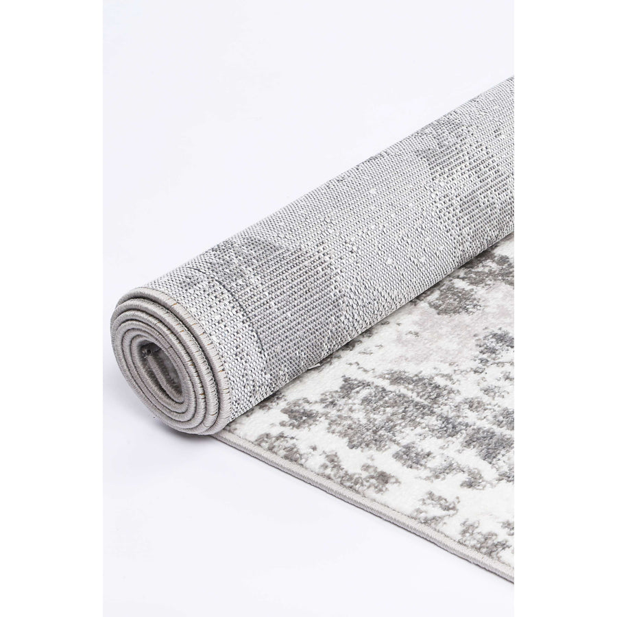 Ermina Modern Abstract Light Grey Rug 240x330cm