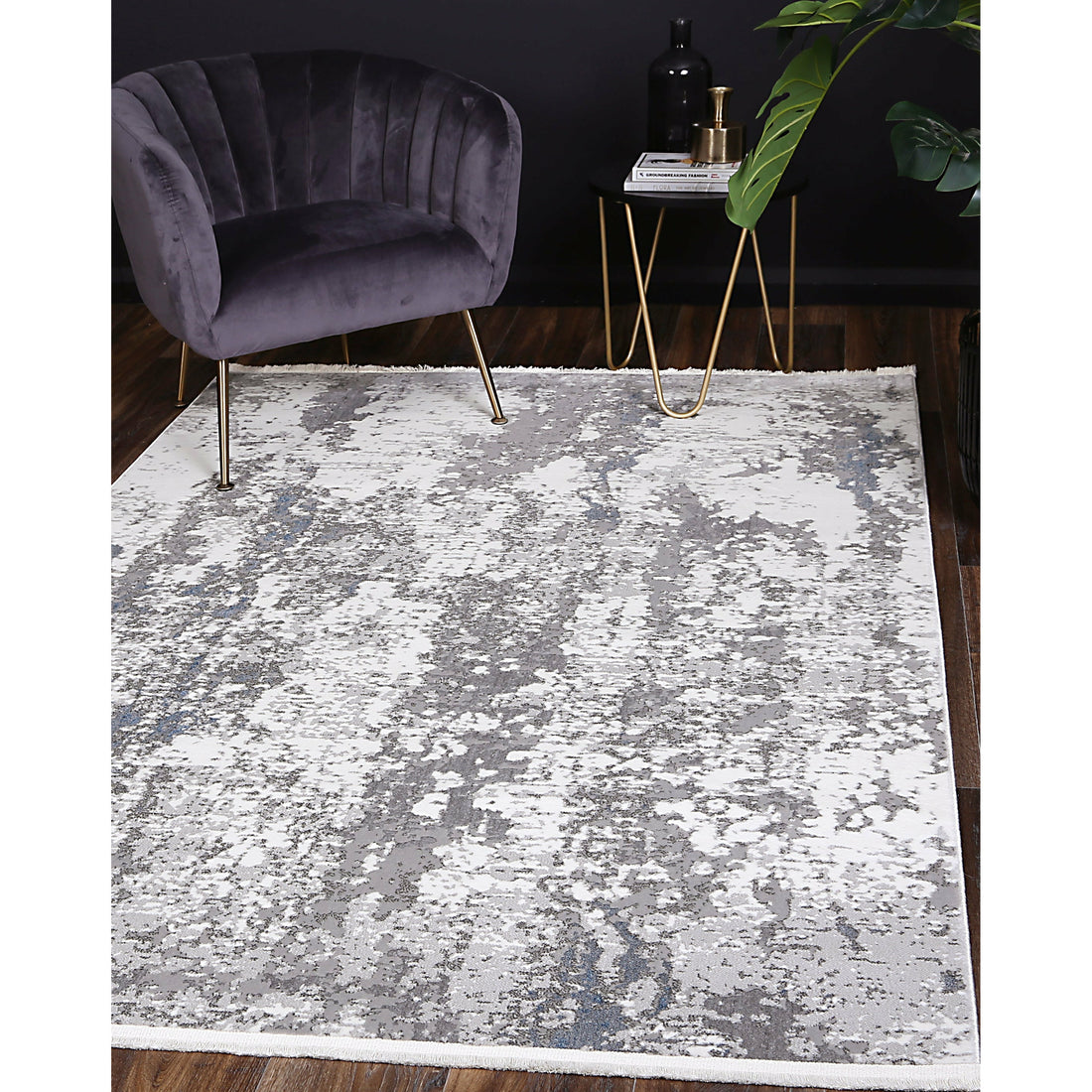 Cordelia One Modern Grey Blue Rug 200x290 cm