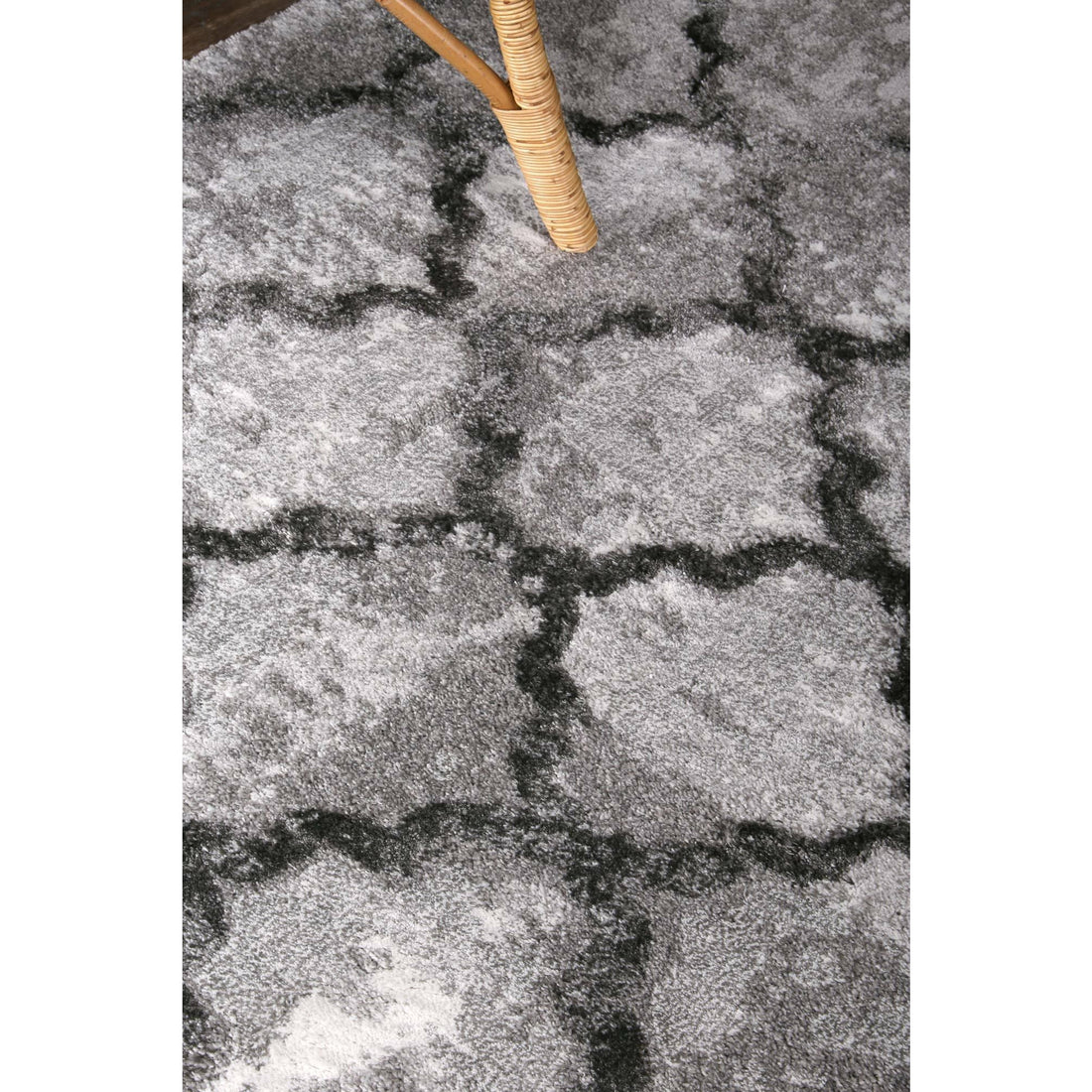 Yuzil Grey Lattice Rug 160x230cm