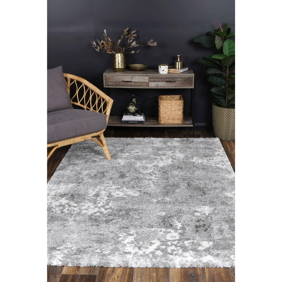 Yuzil Grey Transitional Floral Rug 160x230cm