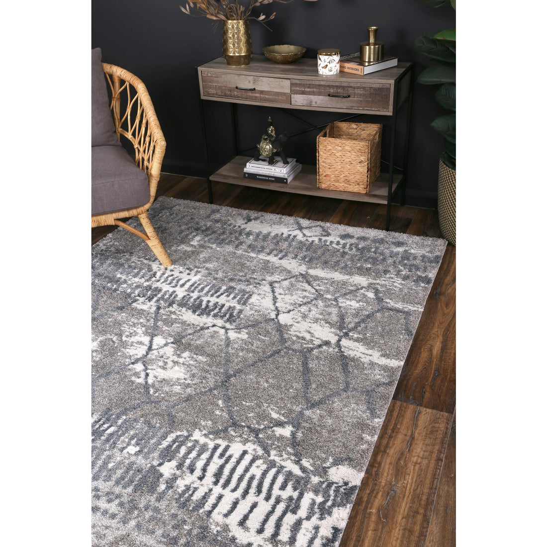 Yuzil Blue Abstract Rug 200x290cm