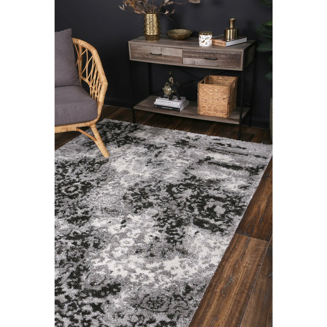 Yuzil Dark Grey Transitional Rug 200x290cm