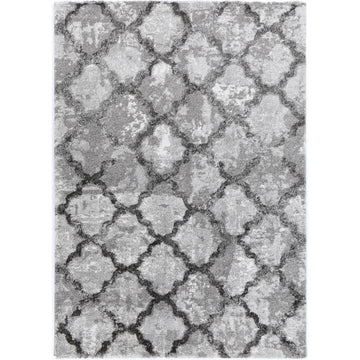 Yuzil Grey Lattice Rug 240x330cm