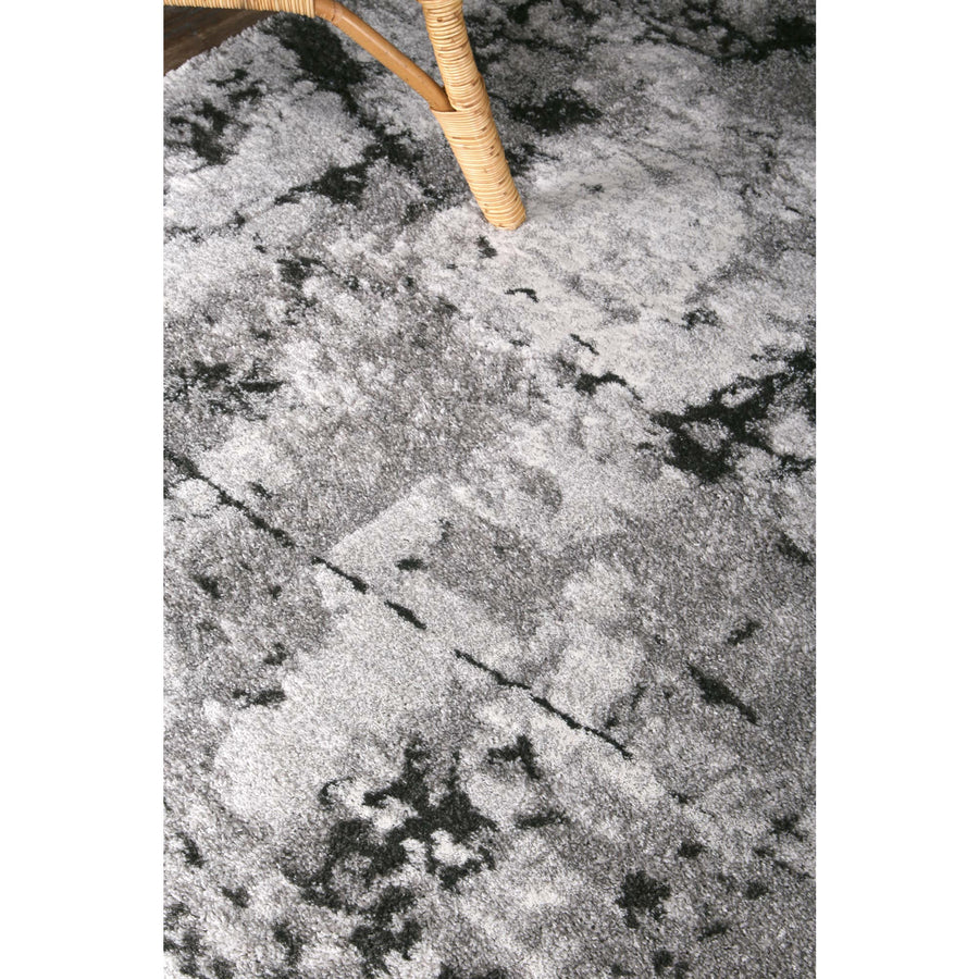 Yuzil Dark Grey Transitional Floral Rug 240x330cm