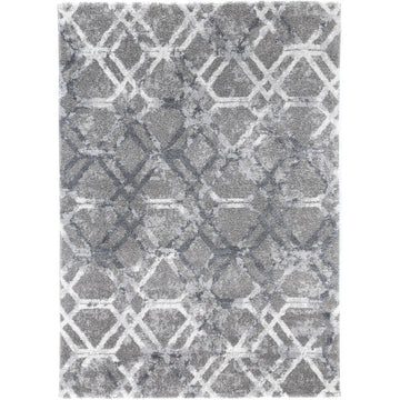 Yuzil Blue Lattice Rug 280x380cm