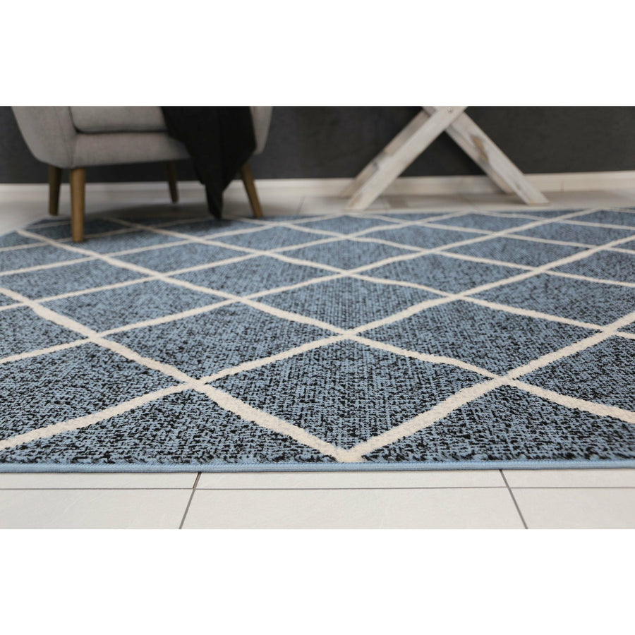 Allure Cross Diamond Blue Cream Rug 240x330 cm