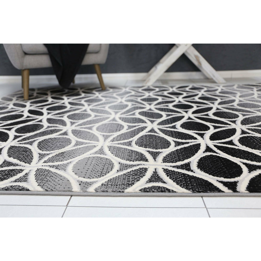 Allure Modern Geometric Grey Rug 80x300 cm