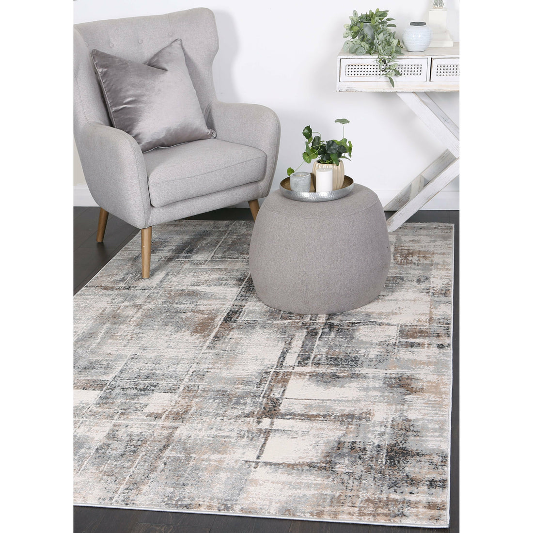 Amelia Beige Grey Modern Rug 160x230 cm