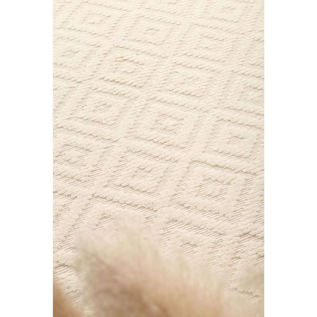 Leilani Plush Diamond Cream Rug 160x230cm