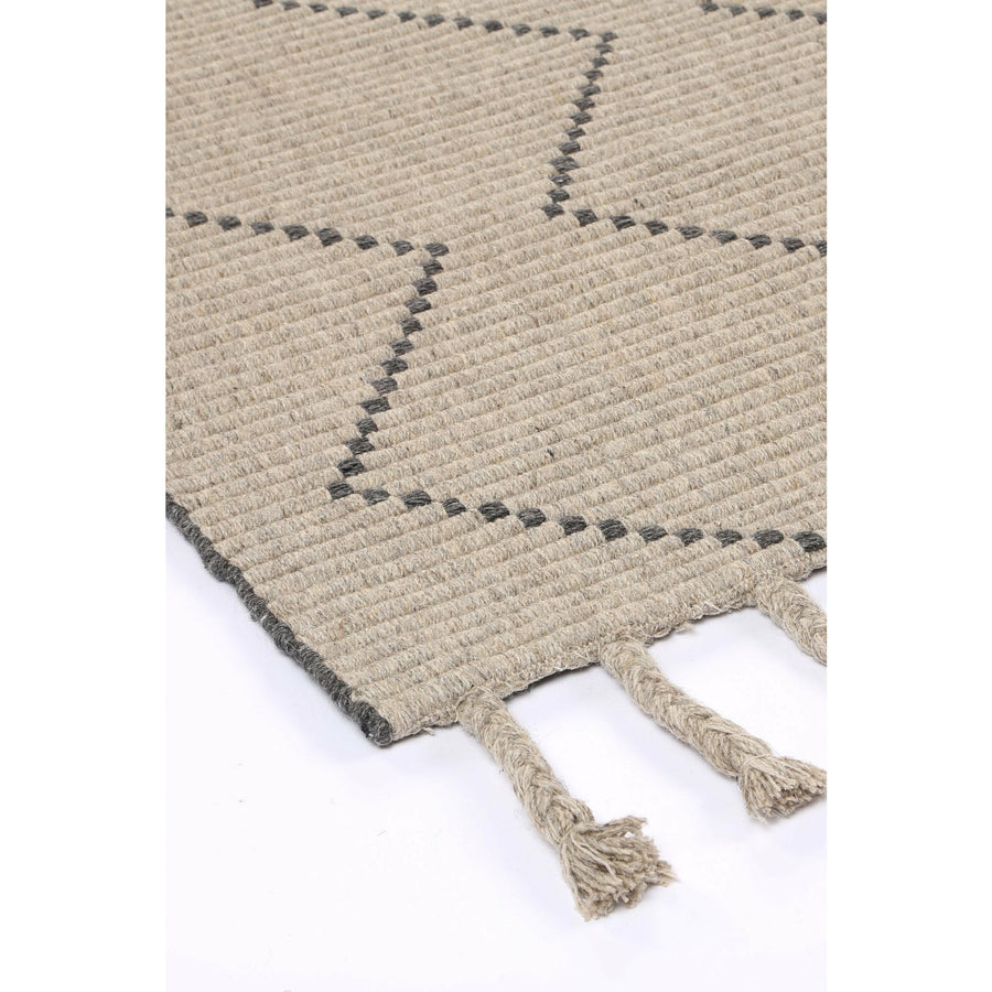 Leilani Diamond Tassel Ash Rug 300x400cm