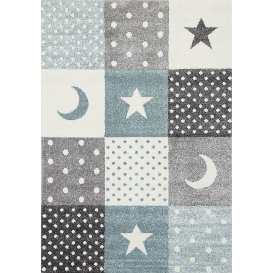 Nova Kids Blue Grey Stars & Moon Rug 120x170 cm