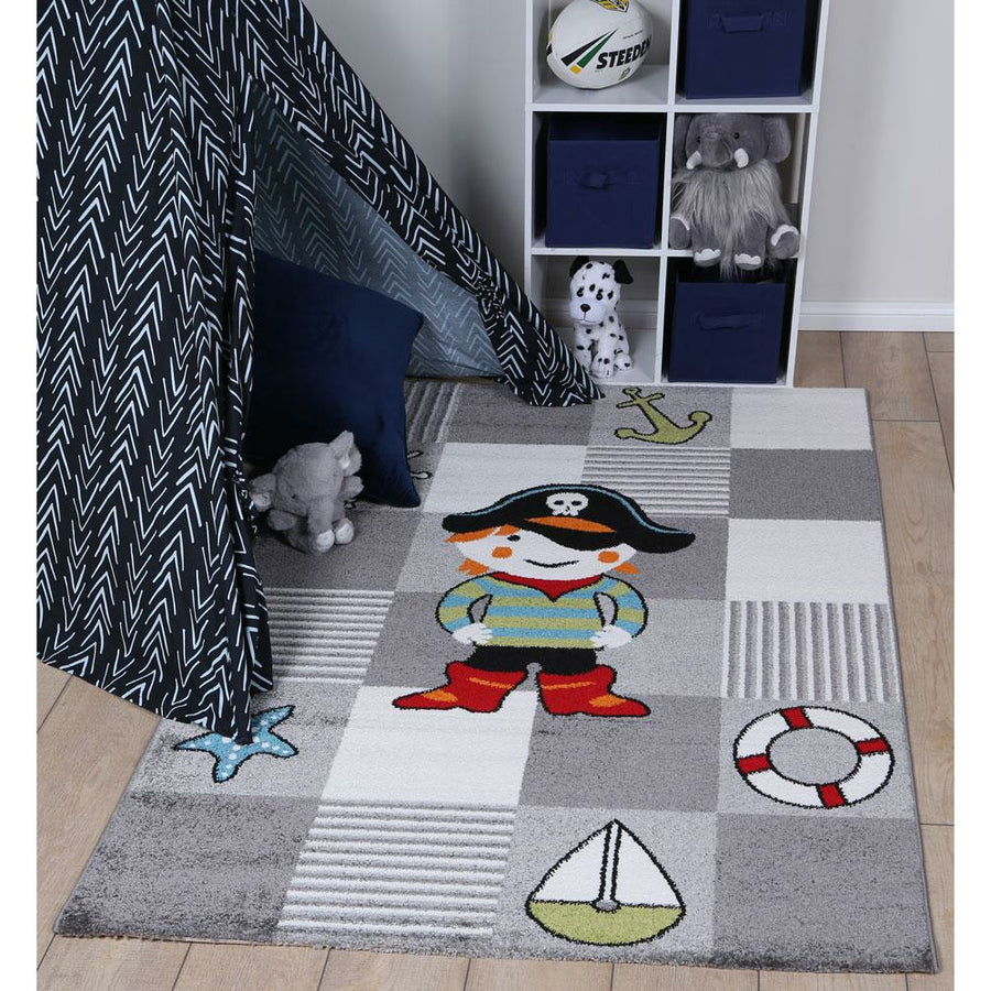 Nova Kids Grey Pirate Rug 160x230 cm