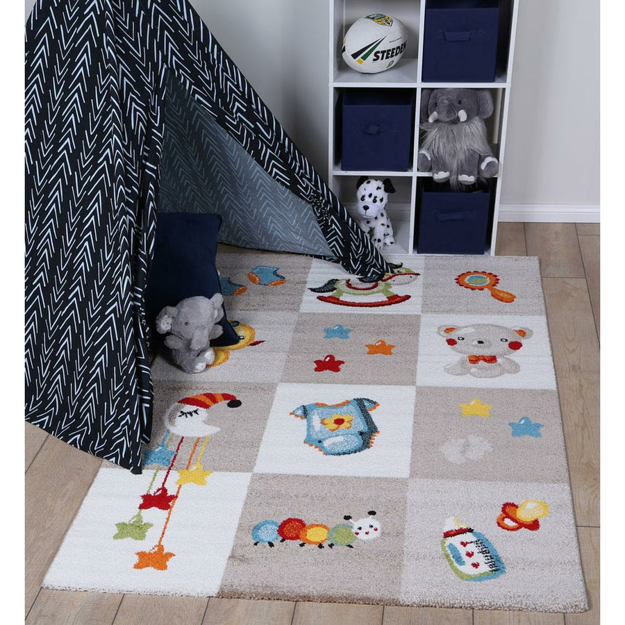 Nova Kids Beige Boxy Rug 160x230 cm