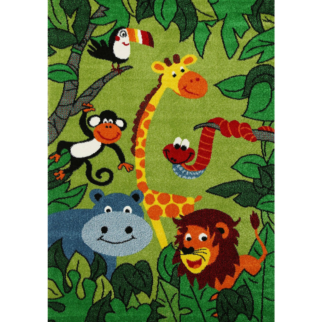 Nova Kids Green Jungle Animal Rug 160x230 cm