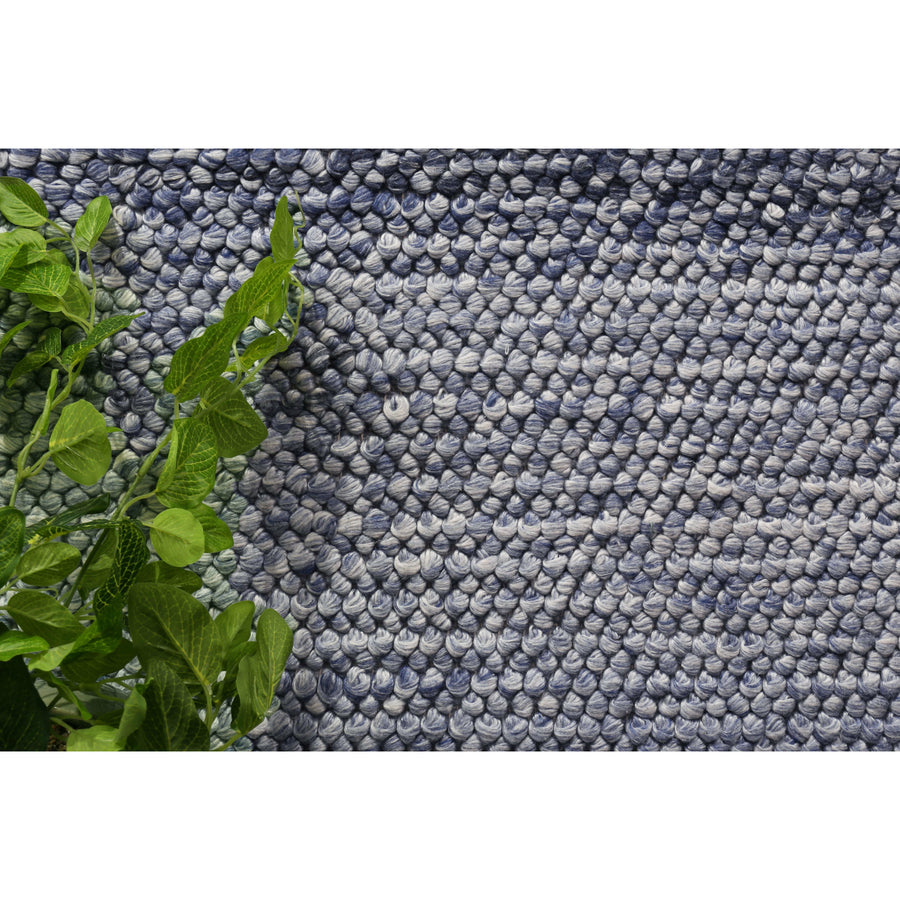 Zayna Loopy Blue Wool Blend Rug 160x230cm